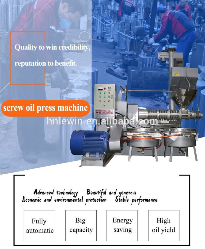 Tipo espiral máquina de la prensa de aceite del tornillo con la alta producción Opeation fácil del aceite